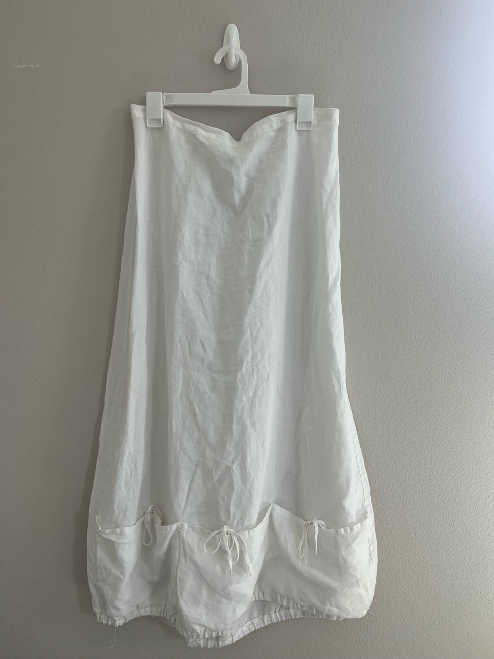 Bryn Walker 100% Linen
Bubble Hem Maxi Skirt White
Lagenlook Size L